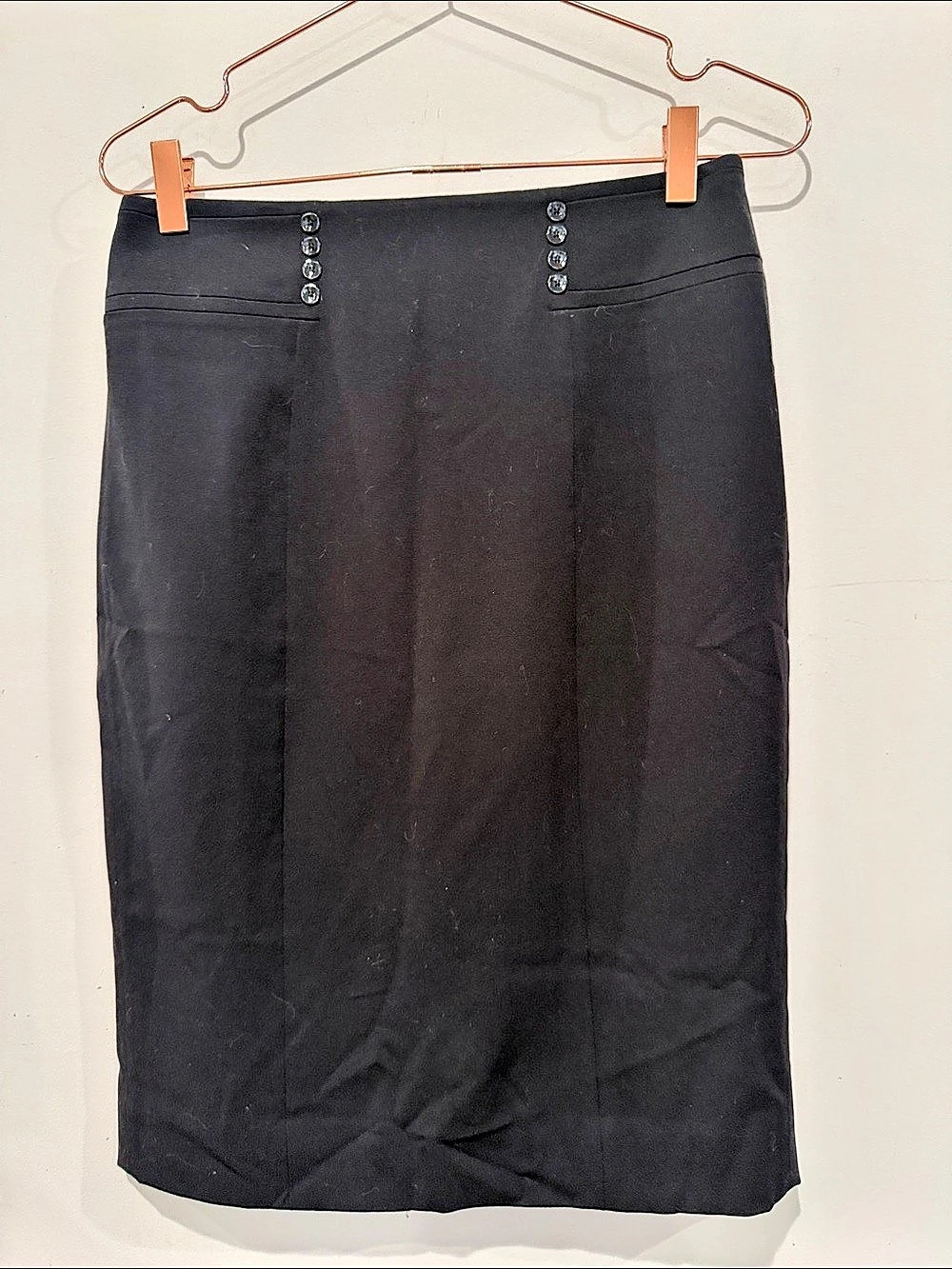 White House Black Market Black Midi Skirt Size 4